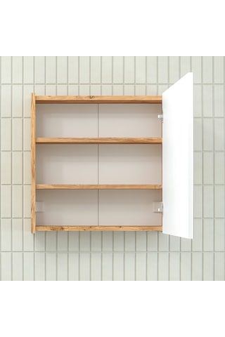 Roomart Ad7 Kulpsuz Tek Kapaklı Ahşap-Mat Beyaz Mdf 60 Cm Aynalı Beyaz