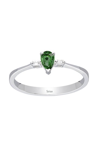 Sirius Baget Pırlanta Ve Yeşil Safir Taşlı Yüzük 0846R0004