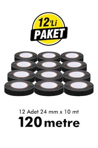 Unitape Siyah Merdiven/zemin Kaydırmaz Bant 24 Mm X 10 Mt 12 Li Paket