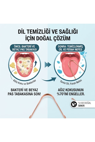 %100 Saf Bakır Dil Sıyırıcı Temizleyici Paslanmaz Ağız Bakım Aparatı Ayurvedik Dil Kazıyıcı Çubuğu