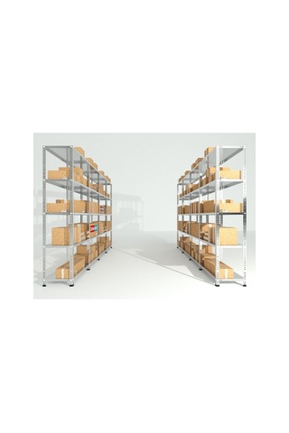 Burada 4 Katlı 31x75-200cm Galvaniz Çelik Raf -0.70 Mm Çok Renkli