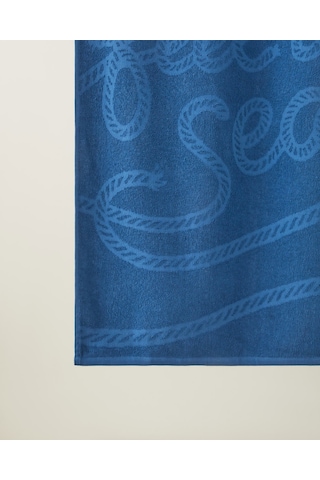 Feel The Sea Pamuk Plaj Havlusu 70x140 Cm İndigo
