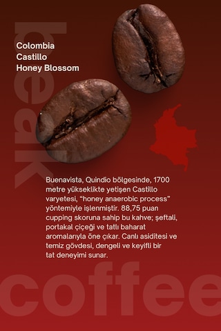 Colombia Honey Blossom Çekirdek Kahve 250 Gr , %100 Arabica Çekirdek Kahve