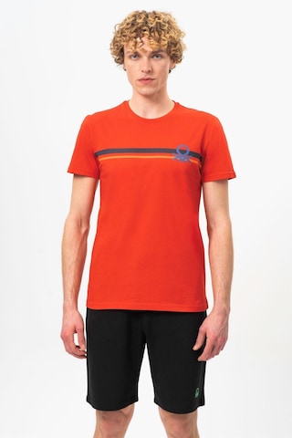 Benetton Bnt-m20478-23y Erkek T-shirt Bnt-m20478-r0766 Kırmızı