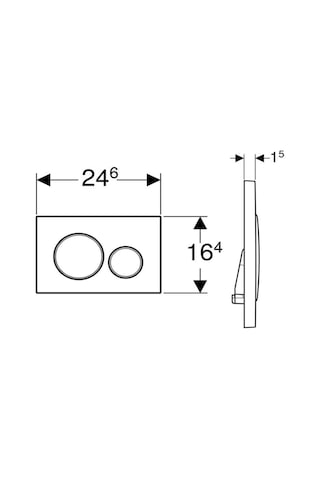 Geberit Sigma20 115.882.sn.1 Kumanda Kapağı. Çift Basmalı. Paslan Krom