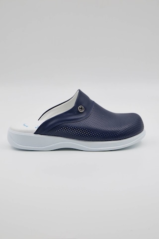 Term-0013 Quicksteps Professional Erkek Anatomik Ve Comfort Sabo Terlik Lacivert Beyaz Lacivert - Beyaz