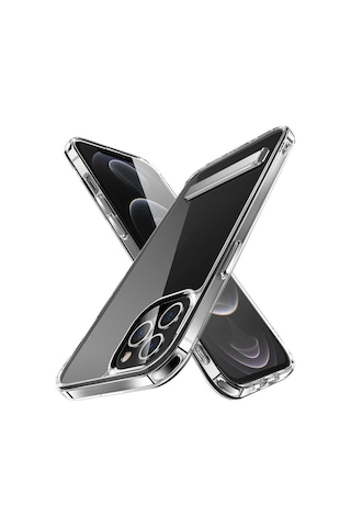 Apple Uyumlu iPhone 13 Pro Max Kılıf Standlı Şeffaf Silikon Zore L-Stand Kılıf Renksiz