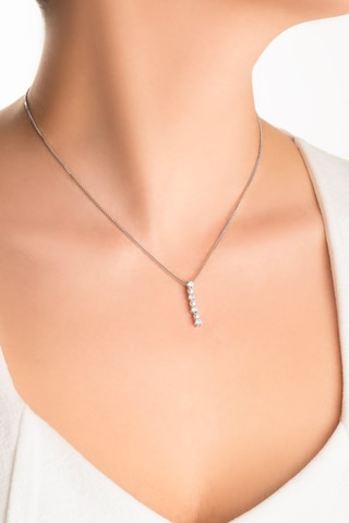 So Chic Marie 18 Ayar Beyaz Altın Kaplama 45 Cm Gümüş İnci Kolye Beyaz