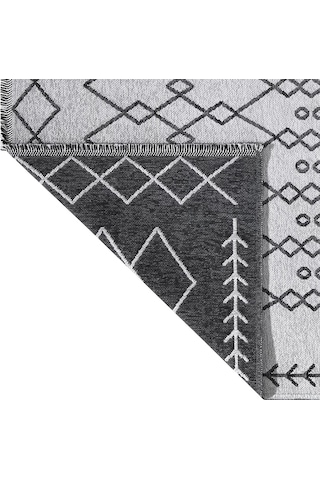 Palermo-6816a Antrasit Gri Çift Taraflı Yıkanabilir Dokuma Kolay Temizlenir Halı Kilim