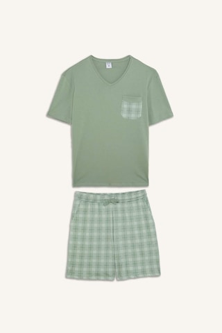Defacto %100 Pamuk New Regular Fıt Kısa Kollu 2li Açık Yeşil Şortlu Pijama Takımı I0877ax26hsgn1107 Yeşil-gn1107