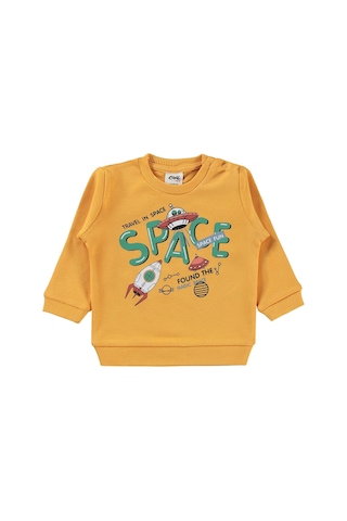 Civil Baby Space Baskılı 6-18 Ay Takım - Hardal