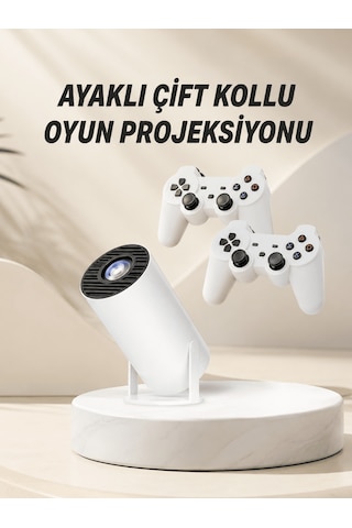 Taşınabilir Android Projeksiyon Ayaklı Çift Kollu 4k Çözünürlüklü Sinema Projeksiyonu