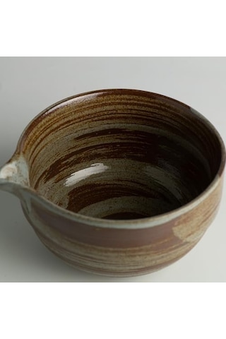 Matcha Çayı Kasesi Chawan Desenli Açık Gri