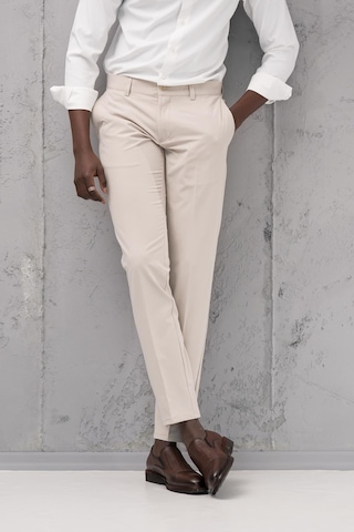 Notra Slimfit Pamuklu Full Likralı Esnek Yazlık Kumaş Pantolon Krem