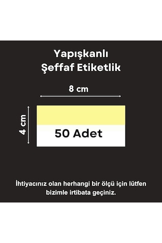 50 Ad Pvc Etiketlik Yapışkanlı 8x4 Cm Raf Etiket Cebi Yapışkanlı