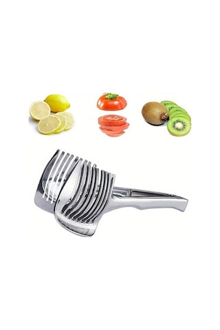 Trendooze 304 Kalite Paslanmaz Çelik Sunshine022 Tek Elle Meyve Sebze Dilimleyici Silvery Gümüş 1 Adet Gümüş