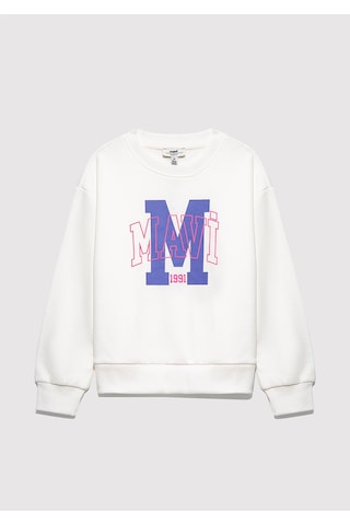Mavi - M Logo Baskılı Ekru Sweatshirt 7s10118-70057 Ekru