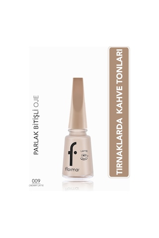 Flormar Latte Nail Enamel Yüksek Pigmentli & Parlak Bitişli Oje 009 Creamy Latte