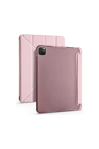 Apple Uyumlu iPad Pro 12.9 2020 Premium Standlı Katlanabilir Kalemlikli Trifolding Kılıf