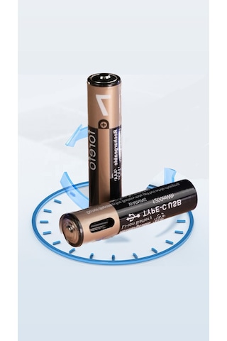 İnce Pil Aaa Pil Usb Type-c Kablo İle Şarj Edilebilir Lityum 2'li İnce Pil 1.5v Aaa / 1200mwh