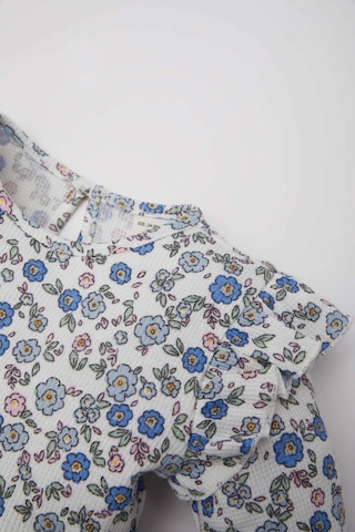 DeFacto Kız Bebek Çiçekli Uzun Kollu Waffle Elbise D9387A525SPER233 Ekru