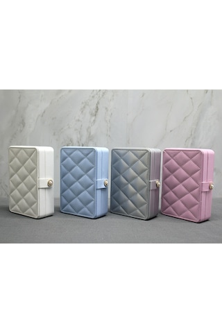 16x11 Cm Deri Kaplamalı Makyaj Ve Takı Kutusu Çok Renkli