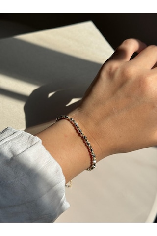 Çift Renk Dorika Kadın Çelik Bileklik Altın & Gümüş Parlak Tasarım Altın