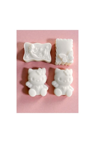 Beyaz Çocuk Sabun 4 Adet Hello Kitty, Deniz Kızı, Kelebek Temizlik Alışkanlığına Destek, Dekoratif Diğer
