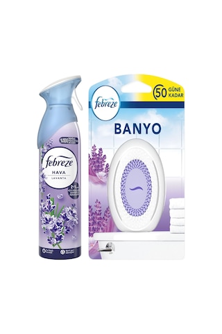 Febreze Lavanta Hava Ferahlatıcı Sprey Oda Kokusu 185 ML + Hava Temizleyici Parfüm
