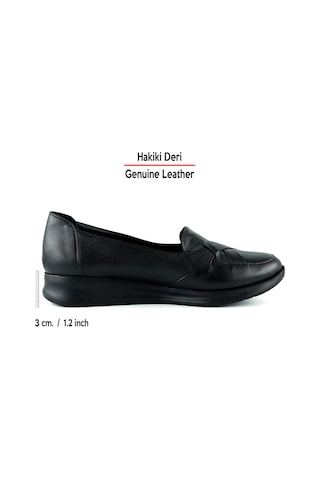 Erkan Saçmacı Mammina Siyah Hakiki Deri Çapraz Bant Detaylı Slip-on Günlük Ayakkabı Siyah