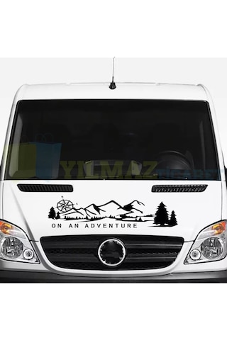 Macera Orman Pusula Dağ Kamp Karavan Çekme Oto Sticker Etiket 2Ad