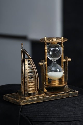 Thentech Dubai Figürlü 7 Dakika Zamanlı Kum Saati Şık Dekoratif Eskitmeli Vintage Görünüm Kum Saati