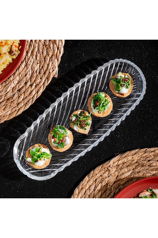 Porsima 1258 Santa 28 Cm Cam Sunum Tabağı Servis Tabağı