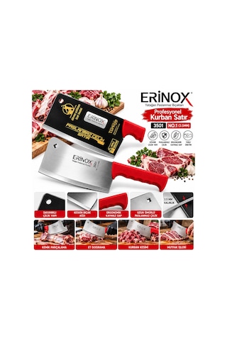 Erinox 3501 Dövme Çelik Kurban Satırı No 1 3.5 Mm Renkli Plastik Saplı Diğer