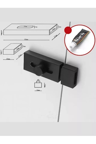 Makedon Kapı Şpingleti, Sürgülü Siyah 80mm 420254522