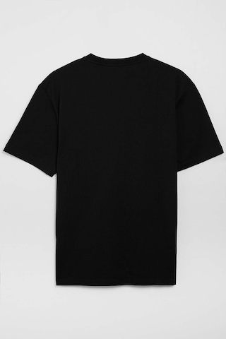 Grimelange Solo Erkek %100 Organik Pamuklu Kalın Dokulu Comfort Fit Bisiklet Yakalı Siyah T-shirt Siyah