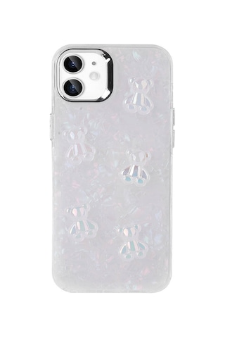 Apple Uyumlu iPhone 11 Kabartma Figürlü Parlak Uzrm Eralli Silikon Kılıf-ayı Ayı