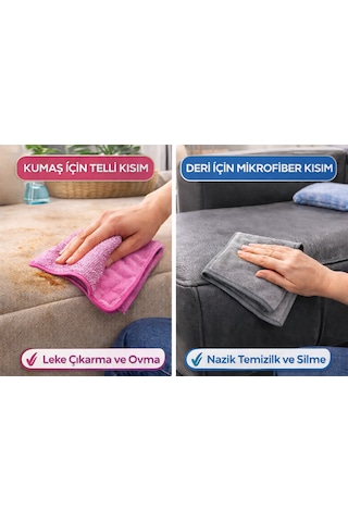 Nobera 2 Li Telli Ovalama Bezi Çift Taraflı Mikrofiber Leke Temizleyici 40x40 Cm Çok Renkli