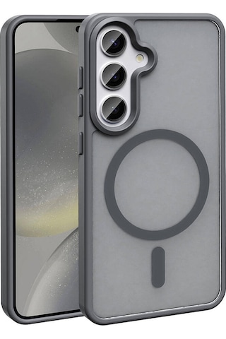 Samsung Galaxy S24 Plus İle Uyumlu Kılıf Magsafe Şarj Özellikli Mat Arka Yüzeyli Kapak