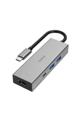 Hama Hm.200107 Usb-c 3.2 Adaptör, 2xusb-a, 1xusb-c, 1xhdmı Usb Hub Gri Renk-Gri