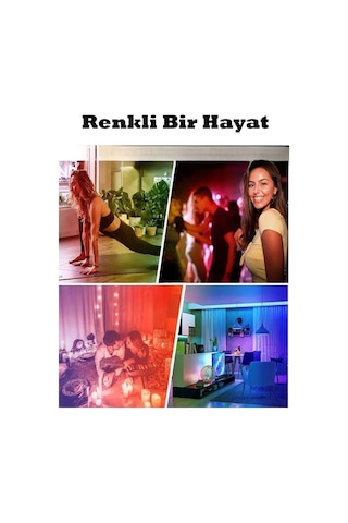 Videolu Uzaktan Kumandalı Rgb Renkli " + Beyaz 9w Led Ampul Fonksiyonlu