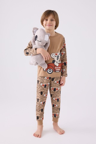 Rolypoly Erkek Çocuk Kahverengi Pijama Takımı Rp3446-c-v2