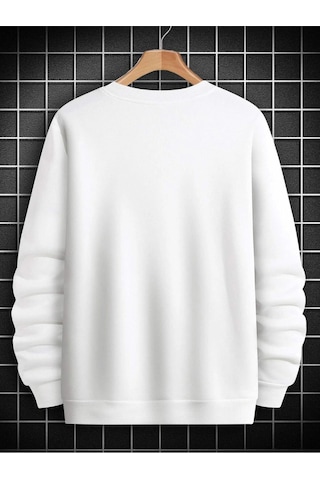 Adrift Coko Serisi Manfinity Homme Letter Graphic Sweatshirt Beyaz