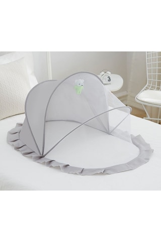 Relaxed Gölgede Çocuk Bebek Yatakları İçin Cibinlik Örtüsü-gri