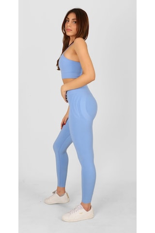 Nature The Brand Ntb Yüksek Bel Dikişsiz Kalça Toparlayıcı Spor Tayt,fitness, Yoga, Pilates, Antrenman, Seamless Mavi