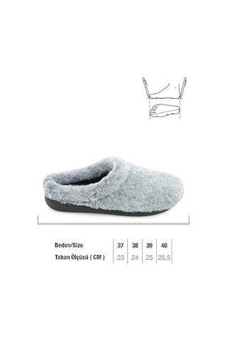 Gezer Kadın Kışlık Peluşlu Tasarım Ev Bahçe Gondol Terlik Gt1kzm.16160.00.019.0c Gri