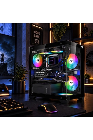 Orion Elite 4x Tuştan Değişen Rgb Fanlı M-atx Boş Bilgisayar Kasası Siyah