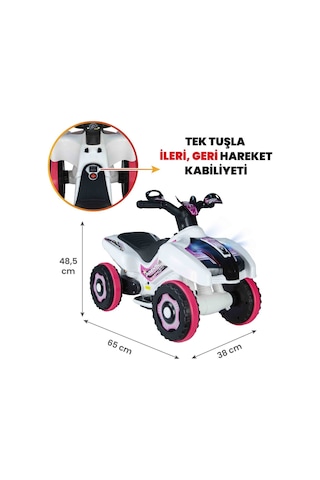 Uj Toys Ranger 6V Prenses Akülü Atv Beyaz Uj Toys Ranger 6V Prenses Akülü Atv Beyaz