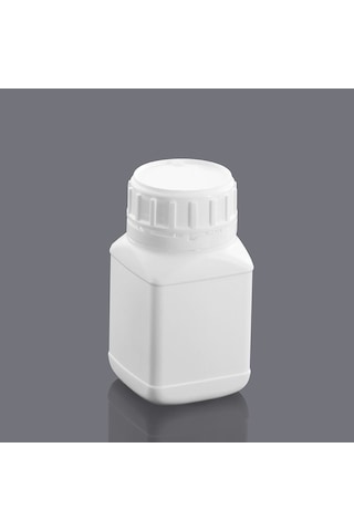 Plastik Kare Şişe Kilit Kapaklı Sızdırmaz Numune Şişesi 250 ML 5 Adet