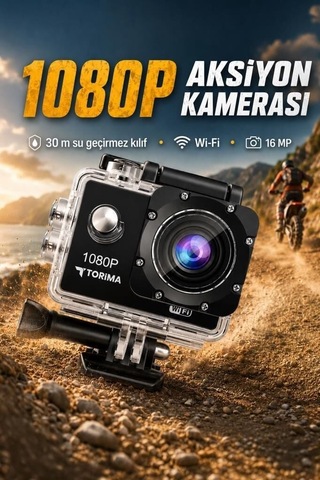 Delux Serisi Aksiyon Kamerası 4k Ultra Hd Wifi Ac01 Siyah Sualtı Çekim Kamp Aleti Spor Çekimi